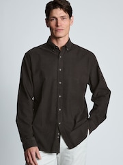 Smeđa - Brook Taverner Cotton Needlecord Shirt - Slika 2 od 6