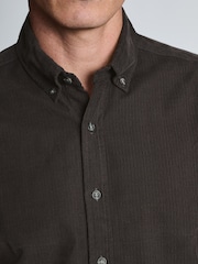 Smeđa - Brook Taverner Cotton Needlecord Shirt - Slika 3 od 6