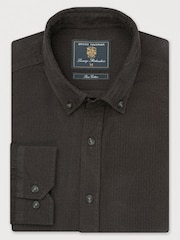 Smeđa - Brook Taverner Cotton Needlecord Shirt - Slika 4 od 6