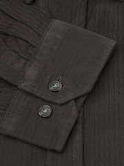 Smeđa - Brook Taverner Cotton Needlecord Shirt - Slika 6 od 6