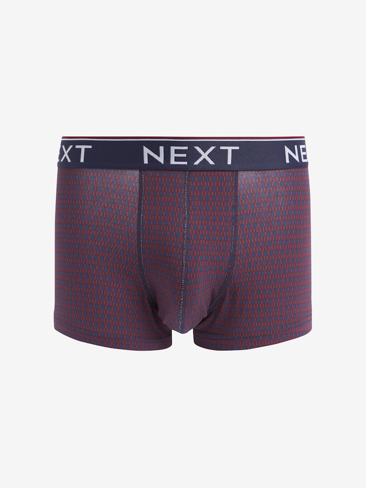 Red/White/Navy Blue Pattern 4 pack Hipsters - Image 4 of 7