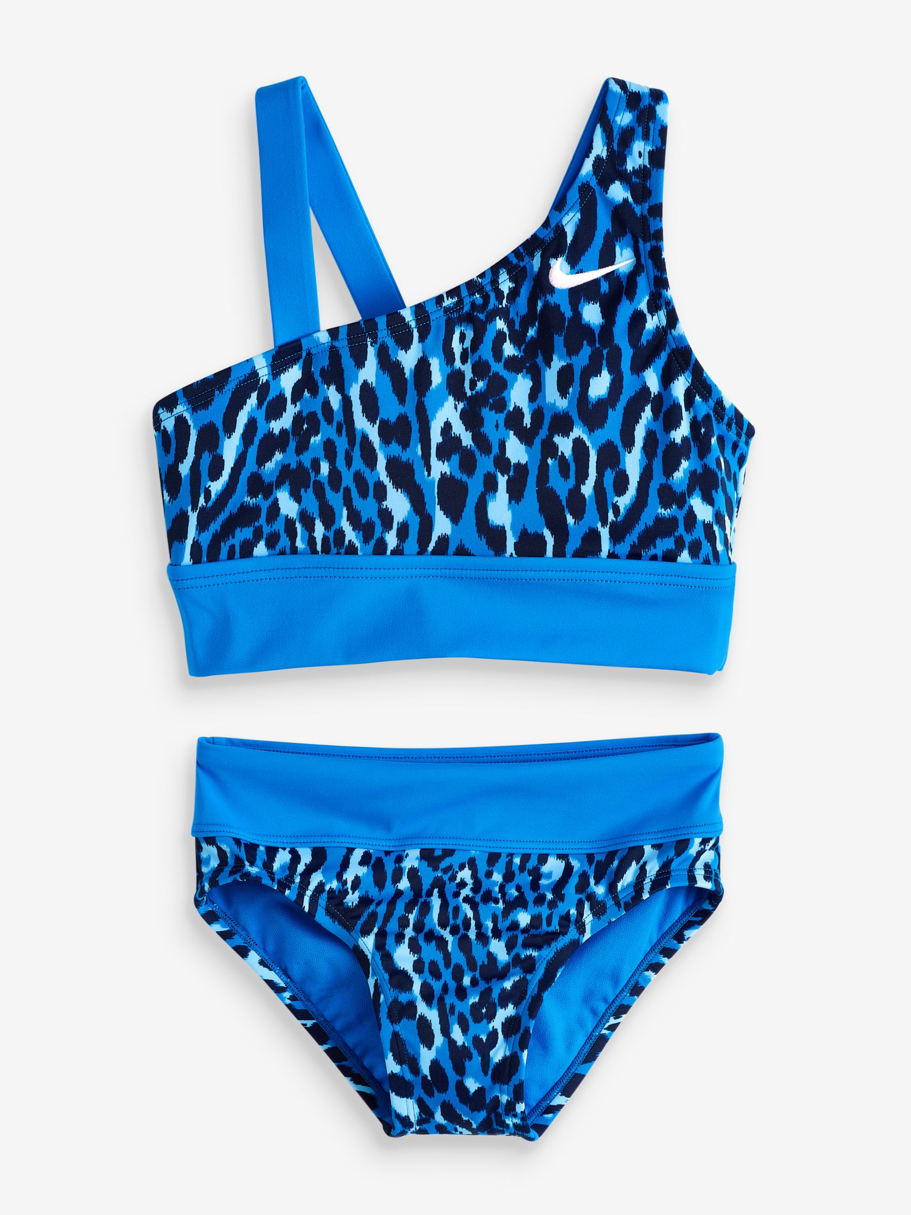 Buy Nike Blue Animal Print Asymmetrical Top Bikini Set from Next Luxembourg