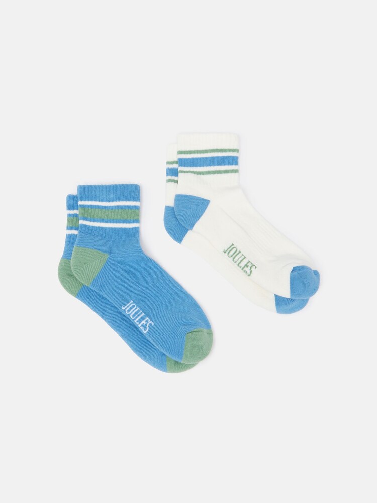 Joules Women's Volley Blue & White 2 Pack Tennis Socks (size 4-8) - Image 1 of 1 Joules Women's Volley Blue & White 2 Pack Tennis Socks (size 4-8) - Image 1 of 1
