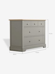 Grey Hampton Painted Oak Collection 5 Drawer Chest Of Drawers - Image 6 of 7