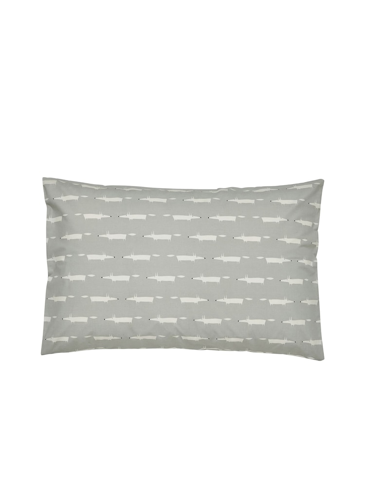 Scion Set of 2 Grey Mr Fox 100% Cotton Housewife Pillowcases Pillowcases - Image 2 of 2