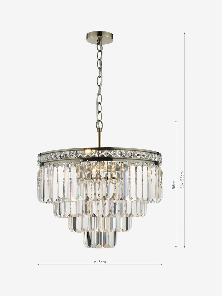 Där Lighting Brass Vyana 4 Light Ceiling Light Pendant - Image 2 of 4 Där Lighting Brass Vyana 4 Light Ceiling Light Pendant - Image 2 of 4