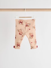 Beige/Red Check Bear Baby Long Sleeve Frill Top And Leggings Set - Image 10 of 16