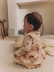 Beige/Red Check Bear Baby Long Sleeve Frill Top And Leggings Set - Image 3 of 16