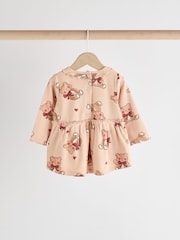 Beige/Red Check Bear Baby Long Sleeve Frill Top And Leggings Set - Image 8 of 16