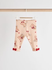 Beige/Red Check Bear Baby Long Sleeve Frill Top And Leggings Set - Image 9 of 16