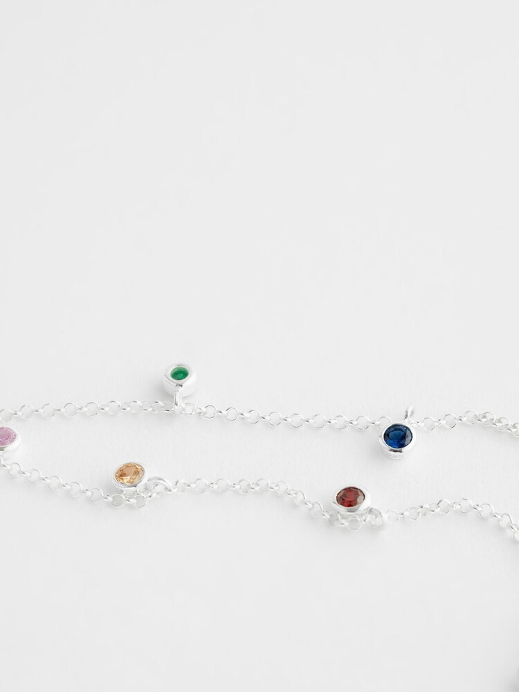 Sterling Silver Rainbow Stone Bracelet - Image 3 of 3 Sterling Silver Rainbow Stone Bracelet - Image 3 of 3