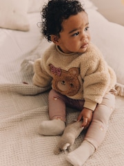 Caramel Brown Bear Cosy Baby Fleece Jumper and Leggings 2 Piece Set - Image 2 of 17