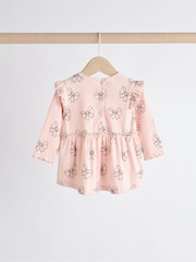Pink Bow Print Baby Long Sleeve Frill Top And Leggings Set (0mths-2yrs) - Image 10 of 19
