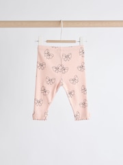 Pink Bow Print Baby Long Sleeve Frill Top And Leggings Set (0mths-2yrs) - Image 12 of 19