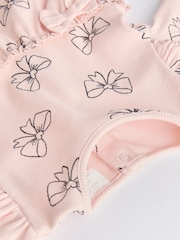Pink Bow Print Baby Long Sleeve Frill Top And Leggings Set (0mths-2yrs) - Image 15 of 19