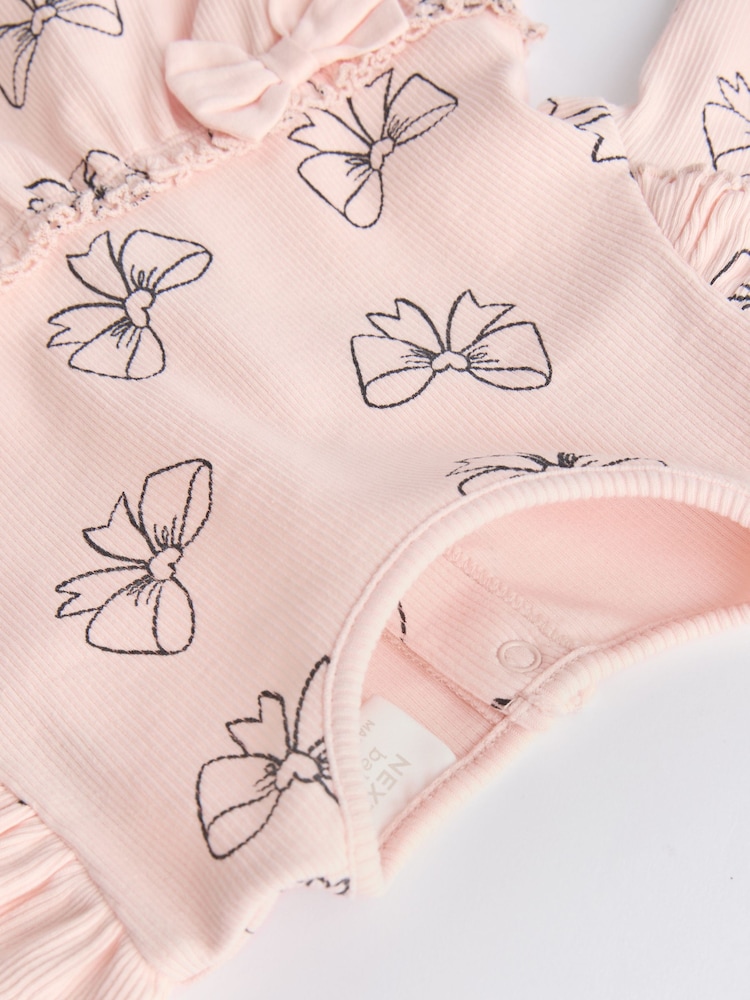 Pink Bow Print Baby Long Sleeve Frill Top And Leggings Set (0mths-2yrs) - Image 15 of 19