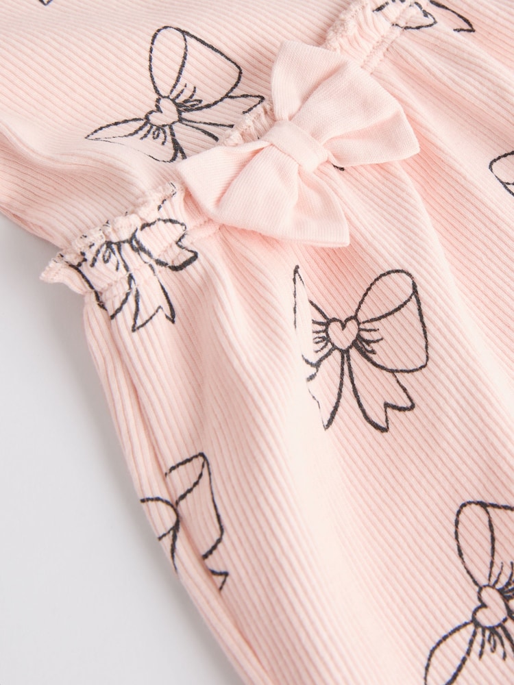 Pink Bow Print Baby Long Sleeve Frill Top And Leggings Set (0mths-2yrs) - Image 17 of 19