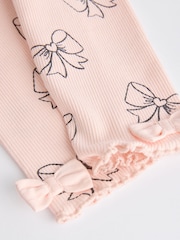 Pink Bow Print Baby Long Sleeve Frill Top And Leggings Set (0mths-2yrs) - Image 19 of 19