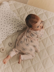 Pink Bow Print Baby Long Sleeve Frill Top And Leggings Set (0mths-2yrs) - Image 3 of 19
