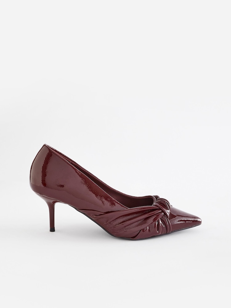 Berry Red Forever Comfort® Asymmetric Bow Kitten Heels - Image 5 of 11