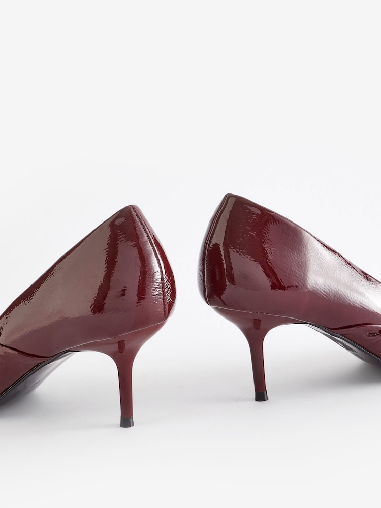 Berry Red Forever Comfort® Asymmetric Bow Kitten Heels - Image 7 of 11