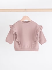 Mauve Purple Stripe Baby Sweatshirt And Wide Leg Trousers Set - Image 5 of 10