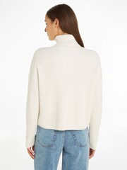 Pull Tommy Hilfiger blanc à col cheminée - Image 2 de 6