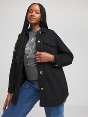 Simply Be Black Utility Cargo Jacket - Image 2 of 4