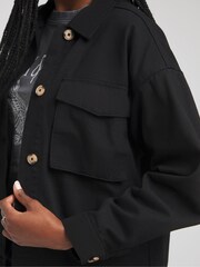 Simply Be Black Utility Cargo Jacket - Image 3 of 4