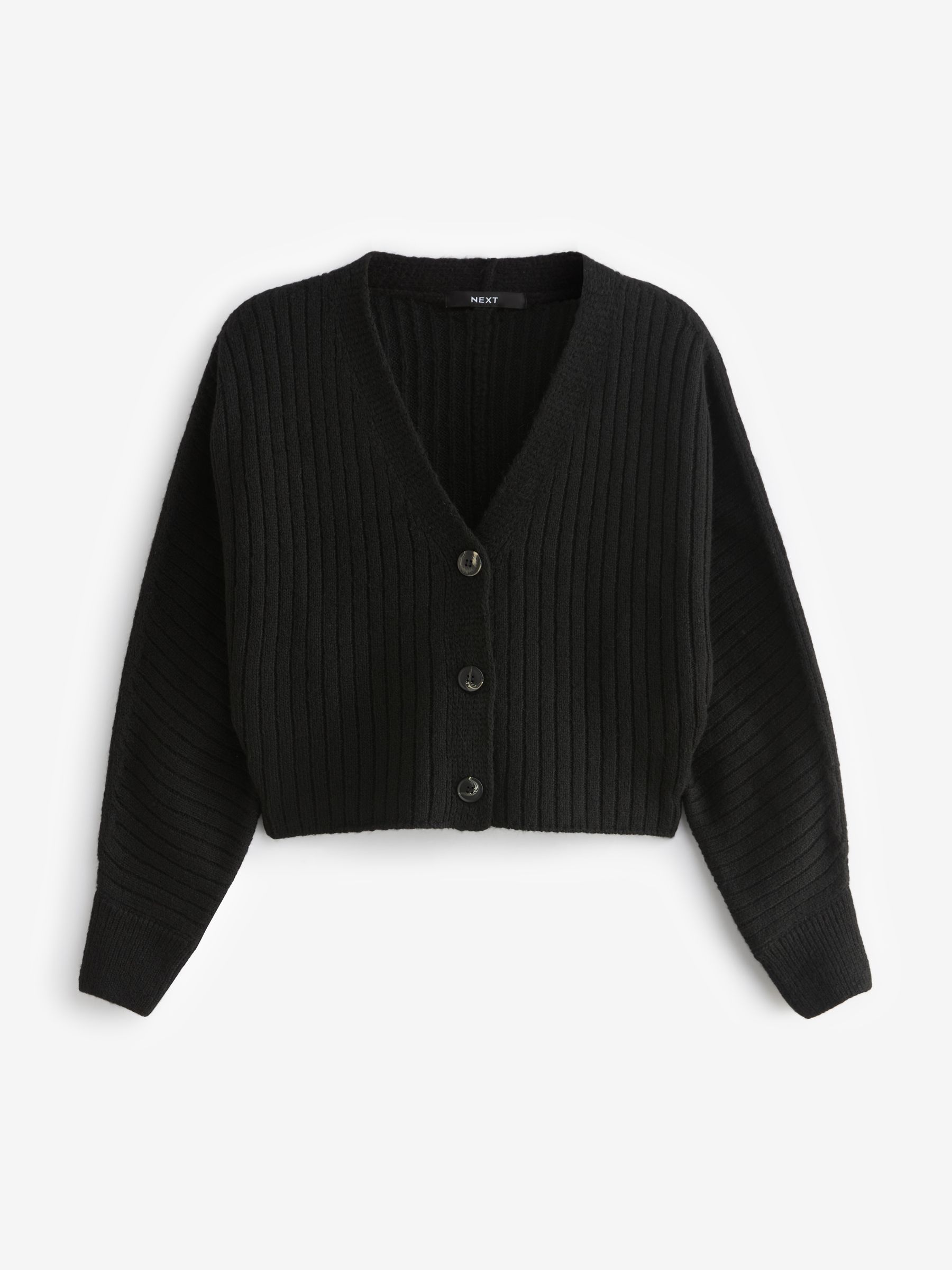 Buy Black Rib Dolman Sleeve Cardigan from Next Luxembourg