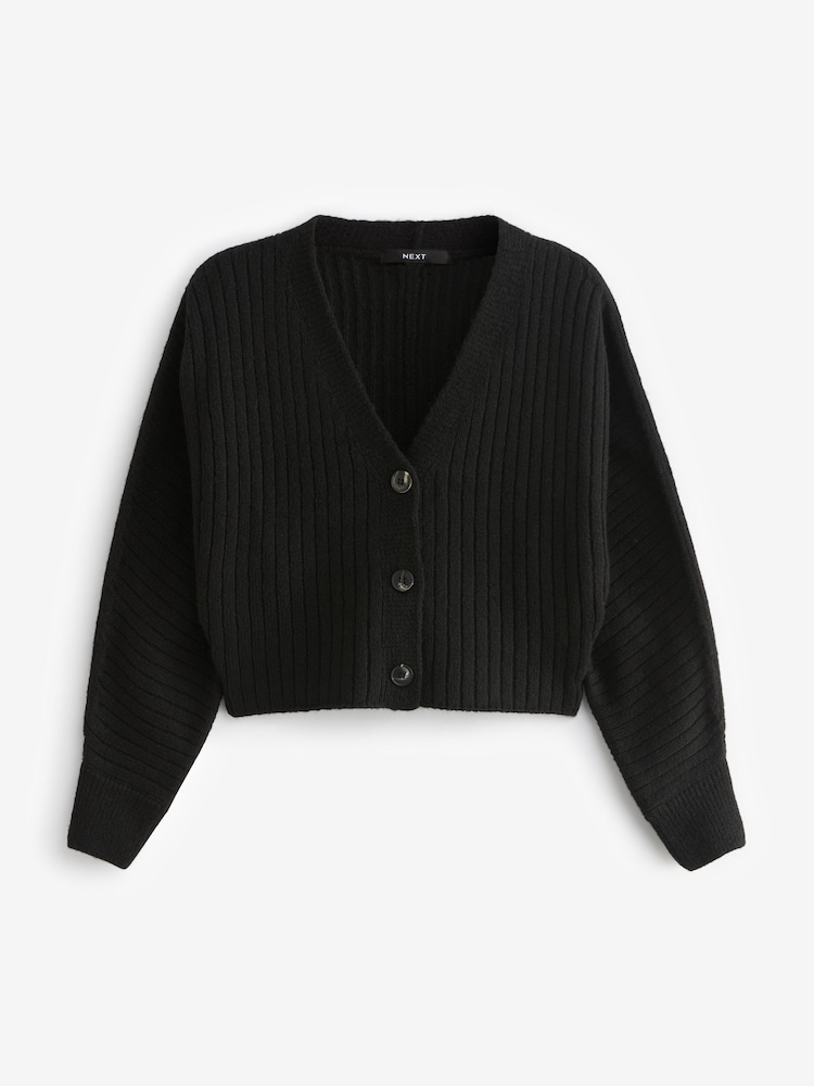 Buy Black Rib Dolman Sleeve Cardigan from Next Luxembourg 