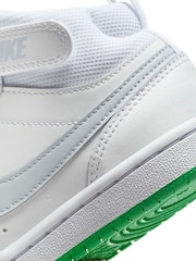 Nike White/Light Blue Junior Court Borough Mid Trainers - Image 10 of 10