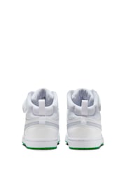 Nike White/Light Blue Junior Court Borough Mid Trainers - Image 6 of 10