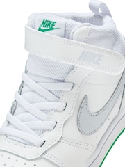 Nike White/Light Blue Junior Court Borough Mid Trainers - Image 9 of 10