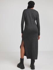 Simply Be Charcoal Grey Cosy Marl Maxi Dress - Image 2 of 5