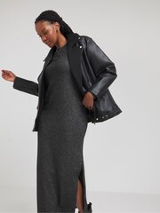 Simply Be Charcoal Grey Cosy Marl Maxi Dress - Image 3 of 5
