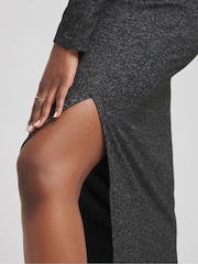 Simply Be Charcoal Grey Cosy Marl Maxi Dress - Image 4 of 5