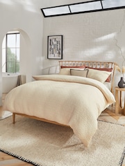 Natural Textured Quilted Cotton Rich Duvet Cover and Pillowcase Set - Image 3 of 4