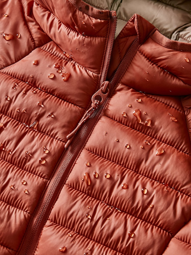 Joules Bramley Red Showerproof Packable Padded Coat - Image 3 of 3