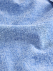 Blue Plain Long Sleeve Linen Mix Relax Fit Shirt (3-16yrs) - Image 4 of 4