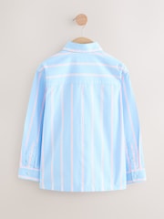 Blue/Pink Stripe 100% Cotton Long Sleeve Stripe Shirt (3-16yrs) - Image 2 of 4