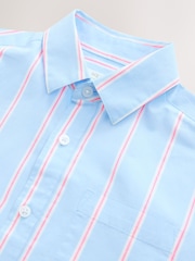 Blue/Pink Stripe 100% Cotton Long Sleeve Stripe Shirt (3-16yrs) - Image 3 of 4