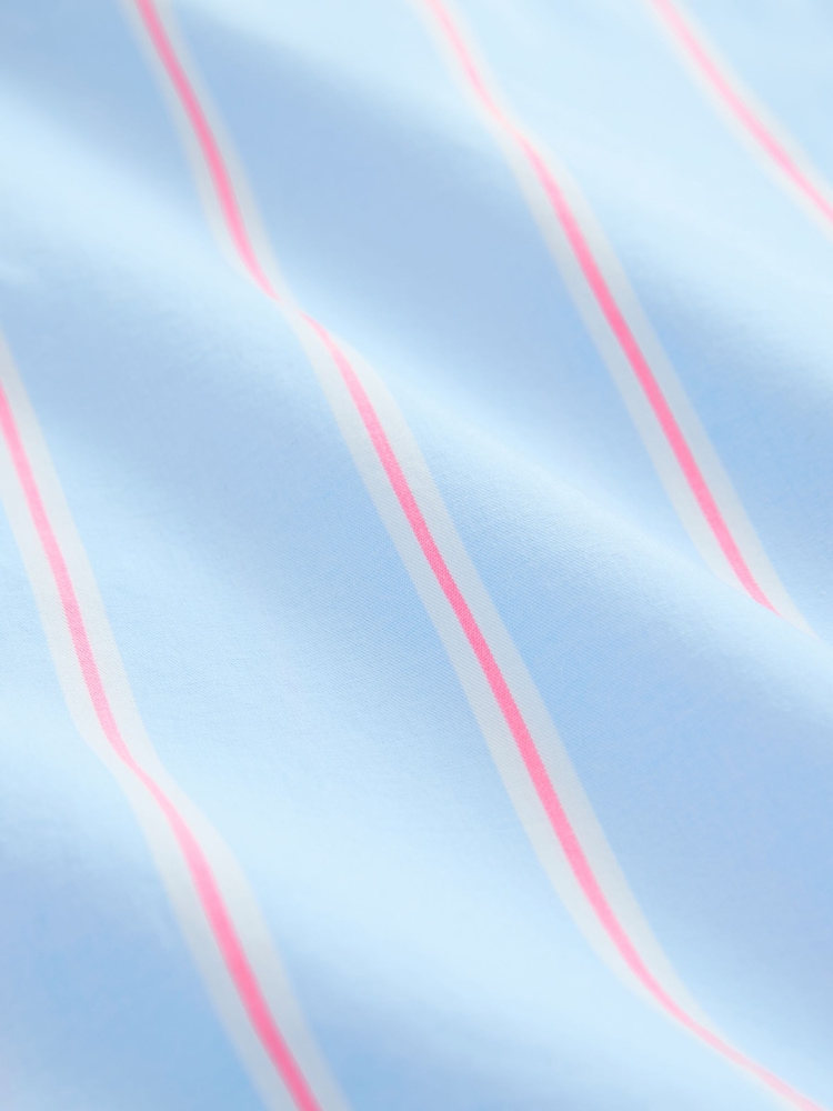 Blue/Pink Stripe 100% Cotton Long Sleeve Stripe Shirt (3-16yrs) - Image 4 of 4