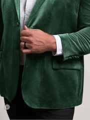 BadRhino Big & Tall Green Tailored Velvet Blazer - Image 3 of 5
