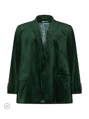 BadRhino Big & Tall Green Tailored Velvet Blazer - Image 4 of 5