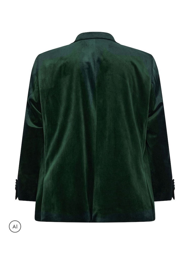 BadRhino Big & Tall Green Tailored Velvet Blazer - Image 5 of 5 BadRhino Big & Tall Green Tailored Velvet Blazer - Image 5 of 5