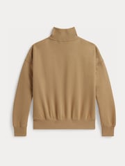 Polo Ralph Lauren Natural Logo Quarter Zip Jersey Sweatshirt - Image 3 of 3