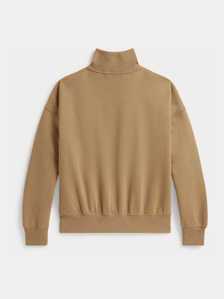 Polo Ralph Lauren Natural Logo Quarter Zip Jersey Sweatshirt - Image 3 of 3 Polo Ralph Lauren Natural Logo Quarter Zip Jersey Sweatshirt - Image 3 of 3