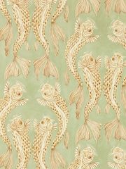 Sanderson Green Voyaging Koi 10.05M Wallpaper - Image 1 of 1