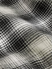 Black/White Long Sleeve Check 100% Cotton Hooded Shirt (3-16yrs) - Image 9 of 11